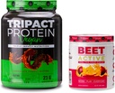 Nutrológia TRIPACT Vegánsky proteínový prášok, pre vegánsky proteín Shakes, čokoládové arašidové maslo (20 servings) & Beet Active, mučenka ovocná chuť (30 servings)
