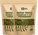 Neem Triple Complex T Cut (Nie prášok), dobré, aby čerstvé Leaf Tea 8 Ounces, Listy, Bark, Kvetina v pomere [80:10:10] (Stock of 2)