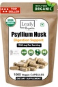 Psyllium Husk 1500mg Per Serving, 1000 Kapsule - Double Strength - Premium Psyllium Fiber Supplement - Skvelé pre zažívanie a pravidelnosť - 100% Prírodné Rozpustné vlákno
