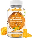 Monohydrát kreatínu Gummy pre mužov a ženy, žuvačky Monohydrát kreatínu pre svalovú silu, budovanie svalov, zvýšenie energie, bez cukru, Vegan, Mango Flavor- 60 Počet