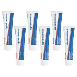 Rugby Capsaicin 0,025% krém na penetračnú úľavu od bolesti - 2,1 Oz (60g) (6 balení)