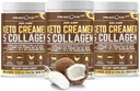 Collagen Keto Coffee Creamer prášok 12.22 oz, balenie 3, hydrolyzovaný kolagén Peptidy s kokosovým MCT Olej, horčík, nechutný proteínový prášok, bezcukrová káva krém na smoothies