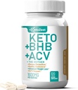Keto ACV BHB Kapsule 1600mg pre Advanced Weight Loss & Belly Fat Burn - Organic Apple Cider Vinegar s Mother Ketones Vegan Supplement - s vitamínom D3 Zinkový chróm pre mužov Ženy