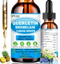 Quercetin s vitamínom C a zinkom - Quercetin Tekuté kvapky - Quercetin s hypromelínom - Zinok Quercetin - Imunitná podpora Doplnková pre Respiračné zdravie a odpoveď tela na príležitostné alergie