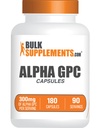BulkSupplements.com Alpha GPC Kapsule - Acetylcholín Doplnky, Alpha GPC 300mg - Choline Doplnky, bez lepidla, 2 Kapsule na obsluhu, 180 Kapsule (Pack of 1)