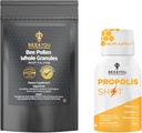 Včela a Propolis Shot 12 fliaš a včelí pollen Bundle, Prírodné doplnok, Včela Propolis, Antioxidanty, Proteíny, Vitamíny, Aminokyseliny, pre dospelých, Ženy, Me