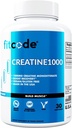 fitcode Creatine 1000, 1 gram čistého monohydrátu kreatinínu v každej dávke, Veggie Capsules (30 dávok)