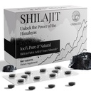 Shilajit Tablety 1000 MG, 100% Himalayan Organic, Shilajit Supplement Bohaté na kyselinu fulvovú & 85+ Stopové minerály pre mužov a ženy, Energetický a imunitný systém, 60 Počet