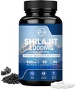 Shilajit Supplement, Shilajit Kapsule s Fulvicou pre mužov a ženy, Shilajit s 85+ Stopové minerály pre energiu, výkon a imunitné zdravie - Non-GMO - 90 kapsúl