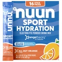 Nuun Sport Electrolyte prášok balíčky s horčíkom, vápnikom, draslíkom, chloridom a sodíkom, hydratačné balíčky pre On-The-Go, všetky Out Orange Flavor, Gluten Free & Vegan, 16 Single Servings