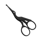 LIVINGO 3.5" Zaokrúhlený Tip Vintage Stork Nožnice, Profesionálne nerezová oceľ s čiernym titánom potiahnuté, Kutikla Pedicure Beauty Grooming Nožnice pre obočie, tváre vlasy, suchá koža, nosové vlasy