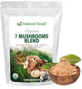 Z Natural Foods Organic 7 Sacred Mushrooms Blend - Mushroom Powder - Lion’s Mane, Cordyceps, Chaga, Red Reishi, Shiitake, Maitake & Turkey Tail Extract for Coffee, Smoothies, 7 oz