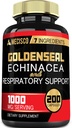 Goldenseal Root Capsule Organic s Echinacea, Mullein Leaf, Plantain & More - 7 Premium Herbal Supports Immune System, Tráviace zdravie, Hladké dýchanie, a Body Management - 200 Kapsule