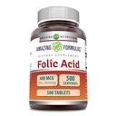 Amazing Formules Folic Acid (vitamín B9) 400 mcg 
