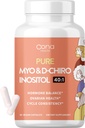 Vegan Myo-Inositol & D-Chiro Inozitol Supplement for Women - PCOS Relief, Hormonal Balance, Ovarian Support, Ovulation Suplement - Ideal Ratio 40:1-90 Cap - Fertility Supplements for Women