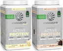 Sunwarrior Čokoláda a Vanilla Aktívny organický proteín prášok Set 