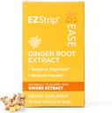 Ease Supplement - Zázvorová chuť, 30 Gróf - Rozpúšťacie prúžky s zázvorom Root Pomoc podpora Nauzea Relief, ranné a pohybové choroby, a trávenie - Made in The USA, Cukor a Gluten-free