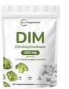 DIM Active Supplement, DIM 300mg, 240 Veggie Kapsule (8-Mesiac dodávky), 2 in 1 Formula, Estrogen Metabolizmus, Premium DIM-Plus Brokolica extrakt Supplement S čierne korenie pre lepšiu absorpciu