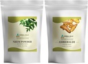 Neem Leaf Powder and Ambehaldi Turmeric Powder 16 Oz Pack of 2 Combo