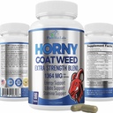 Horny Kozí burina 1590mg Extra sila w. Maca, L-arginín, ženšen, Boost Performance, Stamina, Energy, Non-GMO Formula, 90 Kapsule