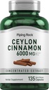 Piping Rock Ceylon Škorica Kapsule 6000mg 