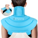 Comfytemple Ice Pack pre krku plece úľava od bolesti s popruhmi, opakovane použiteľné gélové plece Ice Pack Zabaľte, studená kompresná fyzikálna terapia zotavenie pre hornej časti chrbta, cervikálne zranenia (S)