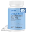 Curist Guaifenesin 600 mg Tablety s predĺženým uvoľňovaním (300 tabliet bez Farbivá) - Explorant Muscus Relief, Generic Guaifenesin 600 mg, (balenie Bulk)