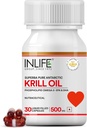 INLIFE Krill Oil Supplement - Phospholipid Omega 3 s astaxantínom - 500 mg, 30 kapsúl