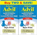 Advil Infants' Fever Reducer/Pain Reliever Farbivo-Free, 50mg Ibuprofen Koncentrované kvapky (Biela hroznová chuť, 0,5 fl. oz. Fľaša, 2 kusy