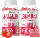 Monohydrát kreatínu Gummies 5000 mg pre mužov a ženy, žuvačky Kreatín Monohydrát pre svalovú silu, svalovej hmoty, energie Boost, pre-cvičenie doplnok-180 Jahodové Gummy