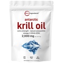 Micro Ingredients Antarktída Krill Oil Supplement, 2,000mg per Serving, 240 Softgels, Triple Strength, Rich in Omega-3s EPA, DHA & Natural Astaxantin, Supports Immune System & Brain Health