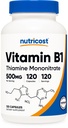 Nutricost Vitamín B1 (Thiamín) 500 mg, 120 kapsúl