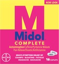 Midol Complete, Menštruačné obdobie príznaky Relief, Caplets, 16 Počet 4-Pack