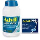 Advil Liqui-Gels Bolesť Reliever a horúčka Redukcia, Bolesť Medicína pre dospelých s Ibuprofen 200 mg pre bolesti hlavy, Backache, Menstrual Bolesť a bolesť kĺbov Relief - 200 Kapsule, Advil PM Ibuprofen - 2 Ct