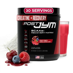 Post JYM Active Matrix - Post-práce s BCAA, glutamín, Kreatín HCL, Beta-Alanín, a viac JYM Supplement Science Fruit Punch, 30 Servings