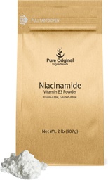 PURE ORIGINÁL SUROVINY Niacínamid (2 lb) Prášok neobsahujúci splachovací vitamín B3, Dietetický doplnok
