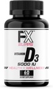 FXSUPPS Vitamín D3 5000 IU (1 balenie, 60 jednoduchý na prehltnutie Softgels)