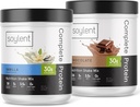 Sušienka Soylent Kompletný proteínový prášok, 30g Bielkoviny Shake pre svalový rast a zotavenie, Zero Cukor, Gluten Free, Vegan - Vanilla & Chocolate (Dve 1,25LBs Tubs)