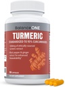 Balance ONE Turmeric Extract 1000mg s maximálnou silou 95% Curcuminoids - Turmeric Curcumin Supplement for Joint Comfort & Antioxidant Support - Ginger Extract and BioPine - 1 mesiac dodávky