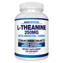 Arazo Nutrition L- Theanine 250 mg (Extra Sila) s Inozitol 100 mg, 120 kapsúl Vegetariánom