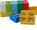 Veľký týždenný pilulka prípad, 7-Day Pill Case Compartments, Pill Organizátor 4 Times Daily, 4-A-Day Pill Container, Secure Compartments, 7.8 x 2.3 x 2.3 in, Yellow