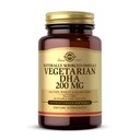 Solgar Vegetariánska DHA 200 mg - 50 Vegetariánov Softgels - Prirodzene Zdroj Omega-3 - Vegan, bez lepku, bez mliečnych výrobkov - 50 porcií