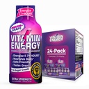 Vitamín Energy Immune+ Extra sila Energia Shot Grape 24 Balenie, 260mg Prírodný kofeín, B-vitamíny, Citicolín, zelený čaj, odolnosť a zaostrenie podpora, Zero Cukor, Gluten-free 1,93 fl oz