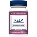 Vitamín Shoppe Kelp (z Atlantického kelu a draselného jódu), zdroj jódu, podpora štítnej žľazy, podpora energie a vytrvalosť (300 tabliet)