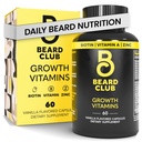 Medvedí klub - biotín brada rast vitamíny - podpora hrubšie plnšie brada, plná záplaty - Minerály a multivitamíny pomôcť podporovať a stimulovať zdravšie rast vlasov