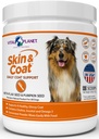 Vital Planéta - Skin and Coat Powder Supplement for Psy s choline, Inozitol, tekvica, Ľan a Omega-3 Oleje na podporu mäkké lesklý zdravý plášť a pre sezónne alergie - 60 Scoops, 111g, 3.92oz