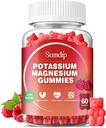 Kálium Magnézium Gumies Draslík Doplnky Vysoká absorpcia Dusičnan draselný Dusičnan horečnatý Dusičnan sodný, Podpora Noha Crumpy Sval Relaxácia pre mužov a ženy 60 Gumies, Malina