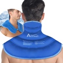 Atsuwell Ice Pack pre krku a ramien studenej kompresie, plece ľadové balenia opakovane použiteľné gél balenia, veľké horná časť späť studené balenie zalomiť krku, plece, Hip, Blue