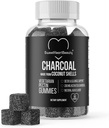 Aktivované Charcoal Gummies - Natural Coconut Shell Charcoal Gummy Supplements for Detox Support, Žalúdok Bloat & Oral Health - Gluten Free, Vegan & Pectin Based - Acai Flavor, 60 Gróf