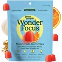 Plant People WonderFocus Hubové Gummy s Levom Mane & Cordyceps - Nootropic Brain Supplement Boosts Memory, Focus, Energy & Mood in Adults 